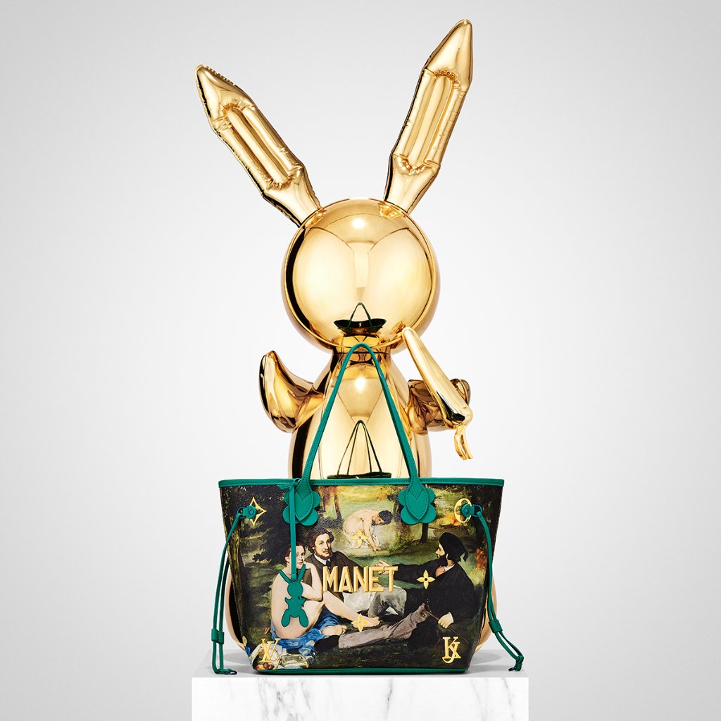 Auth Louis Vuitton Jeff Koons Rabbit Bag Charm Key Holder Blue