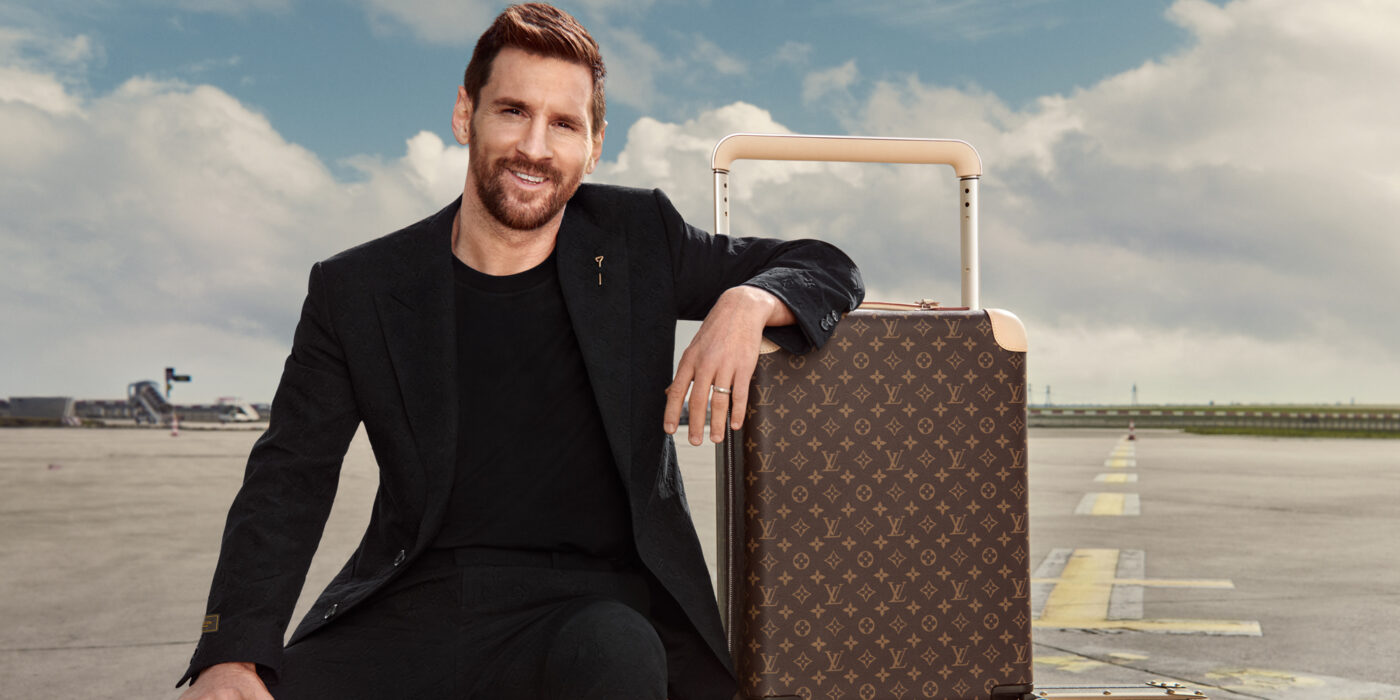 A view of a Louis Vuitton advertisement campaign featuring Lionel